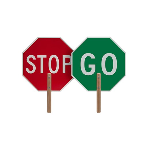 Stop/Go Hand Held Sign 600x600mm