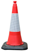 Dominator 2-Part Traffic Cone With Reflective Sleeve - 750mm