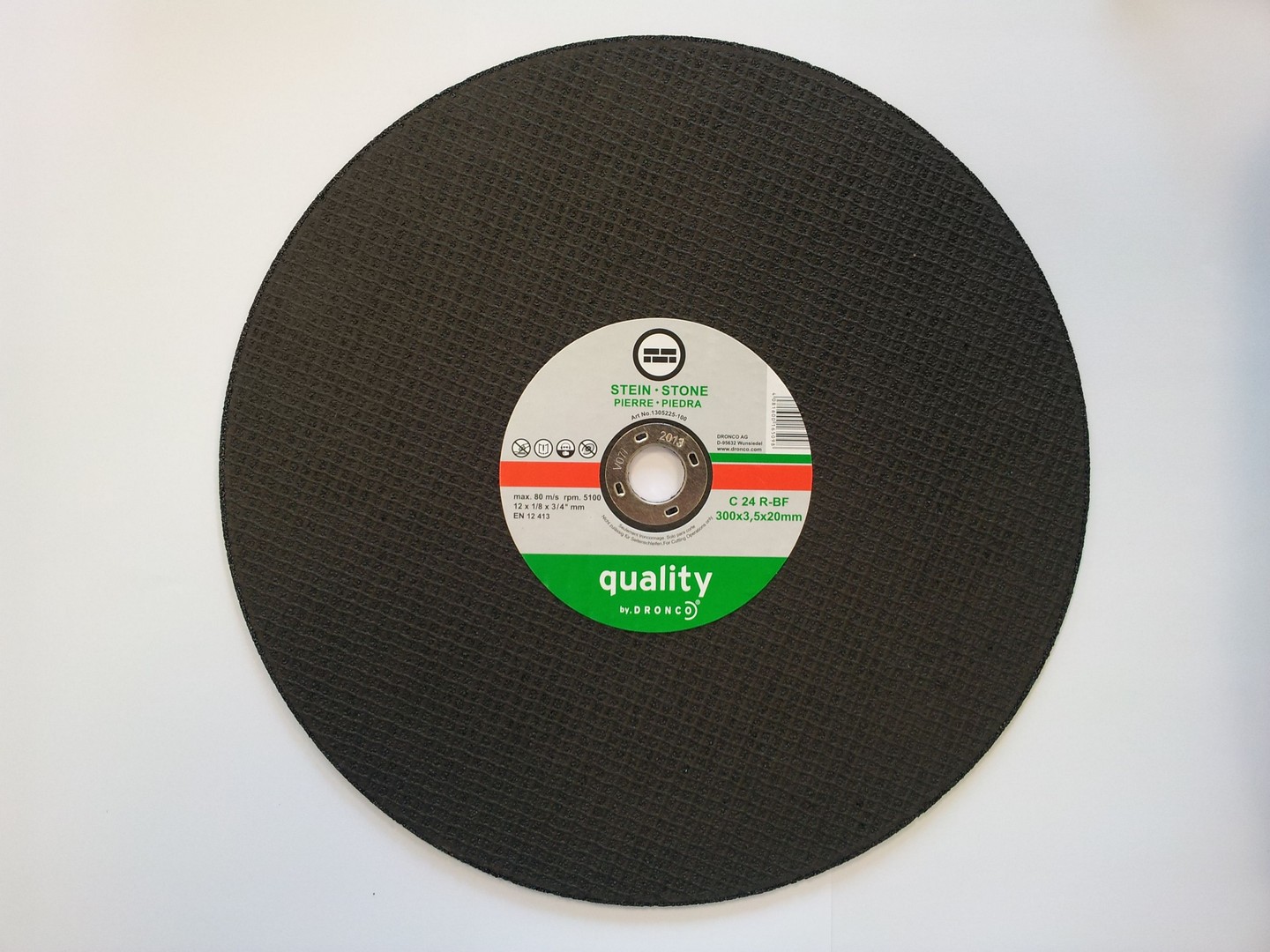 Dronco Stone Cutting Disc Flat - 300 x 3 x 22.23mm